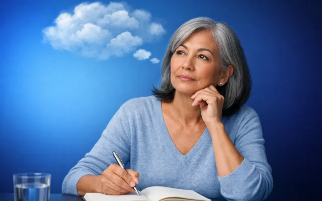 Abstract blue timeline with checkpoints representing when to seek memory testing